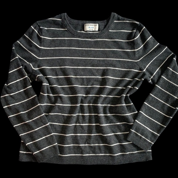 Covington Sweaters - Covington Striped Crew Neck Sweater Top
